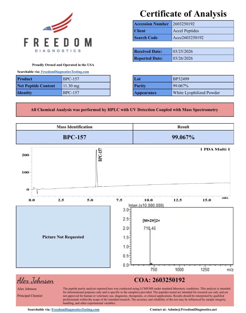 Certificate of Analysis &mdash; BPC-157, lot BP32499